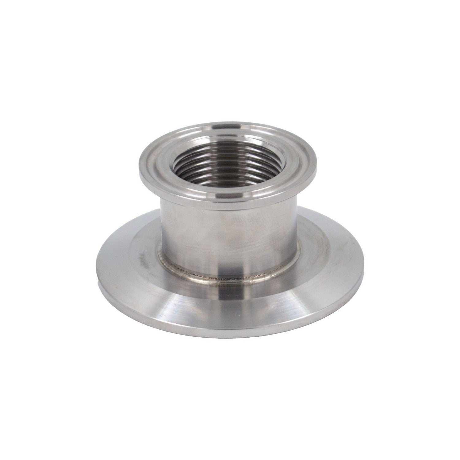 Stainless Steel Tri-Clover Threaded Cap Reducer - 2.5" TC X 1" TC (1" NPS)