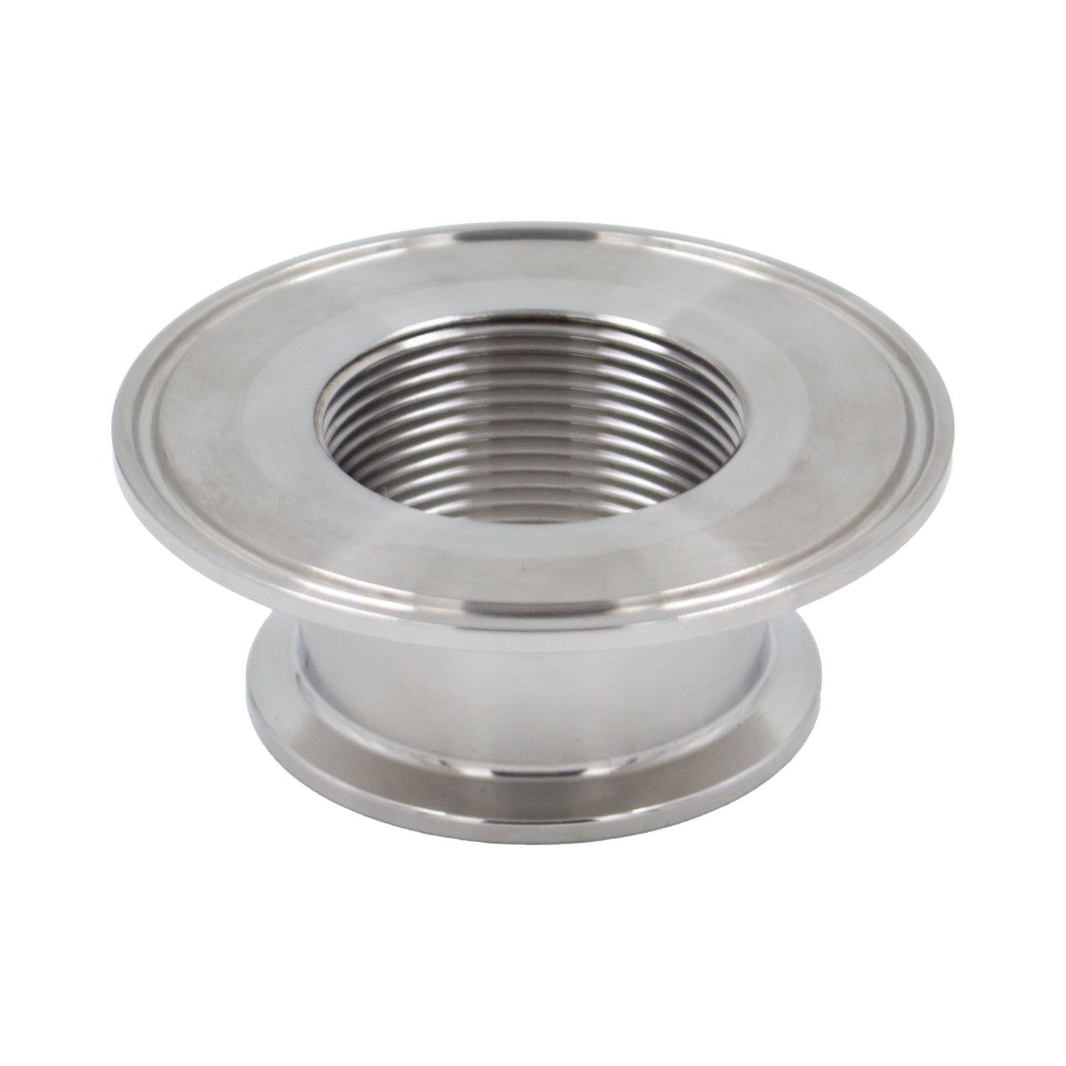 Stainless Steel Tri-Clover Threaded Cap Reducer - 3" TC X 2" TC (1 1/2" NPS)