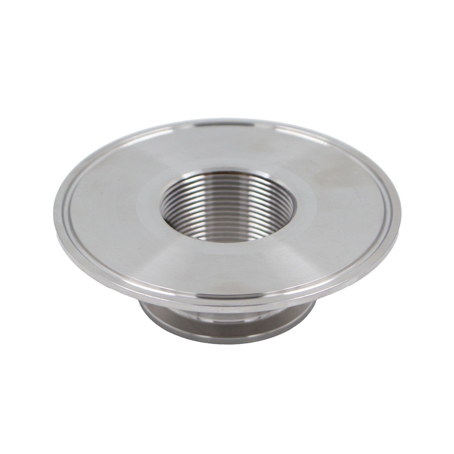 Stainless Steel Tri-Clover Threaded Cap Reducer - 4" TC X 2" TC (1 1/2" NPS)