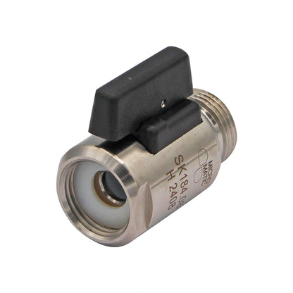 Micro Matic Stainless Steel Straight Beer Shut Off Valve - 5/8" BSP [7419-1]