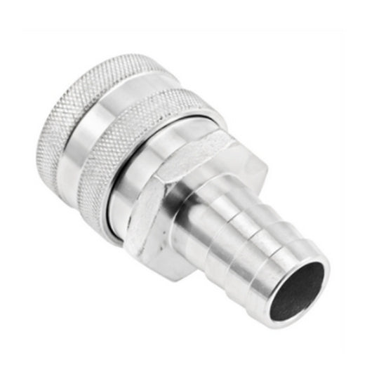 Stainless Steel Quick Disconnect Fitting - Female QD X 5/8" OD Barb