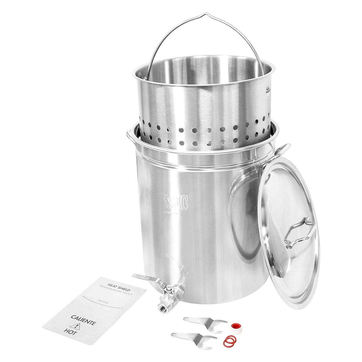 Bayou Classic Stainless Steel Stock Pot Set - 10 Gallon (38L) [1040]