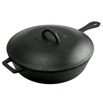 Bayou Classic Cast Iron Covered Skillet With Lid - 3 Qt. [7440]