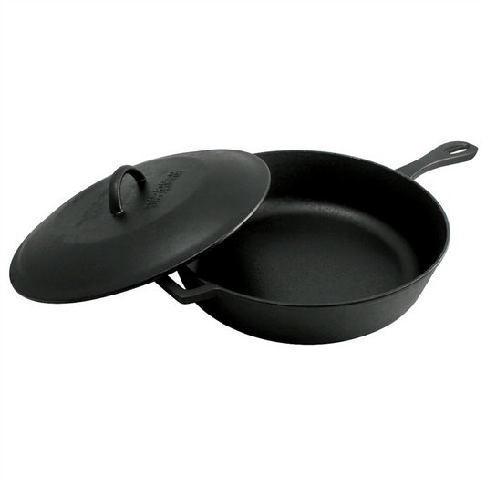 Bayou Classic Cast Iron Covered Skillet With Lid - 5 Qt. [7445]