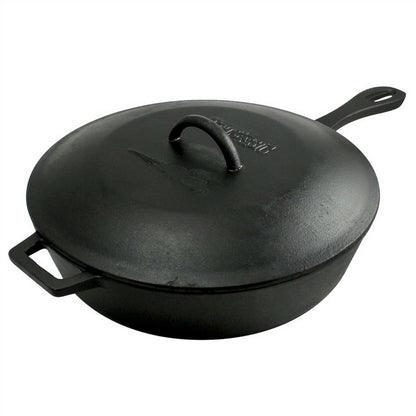 Bayou Classic Cast Iron Covered Skillet With Lid - 5 Qt. [7445]