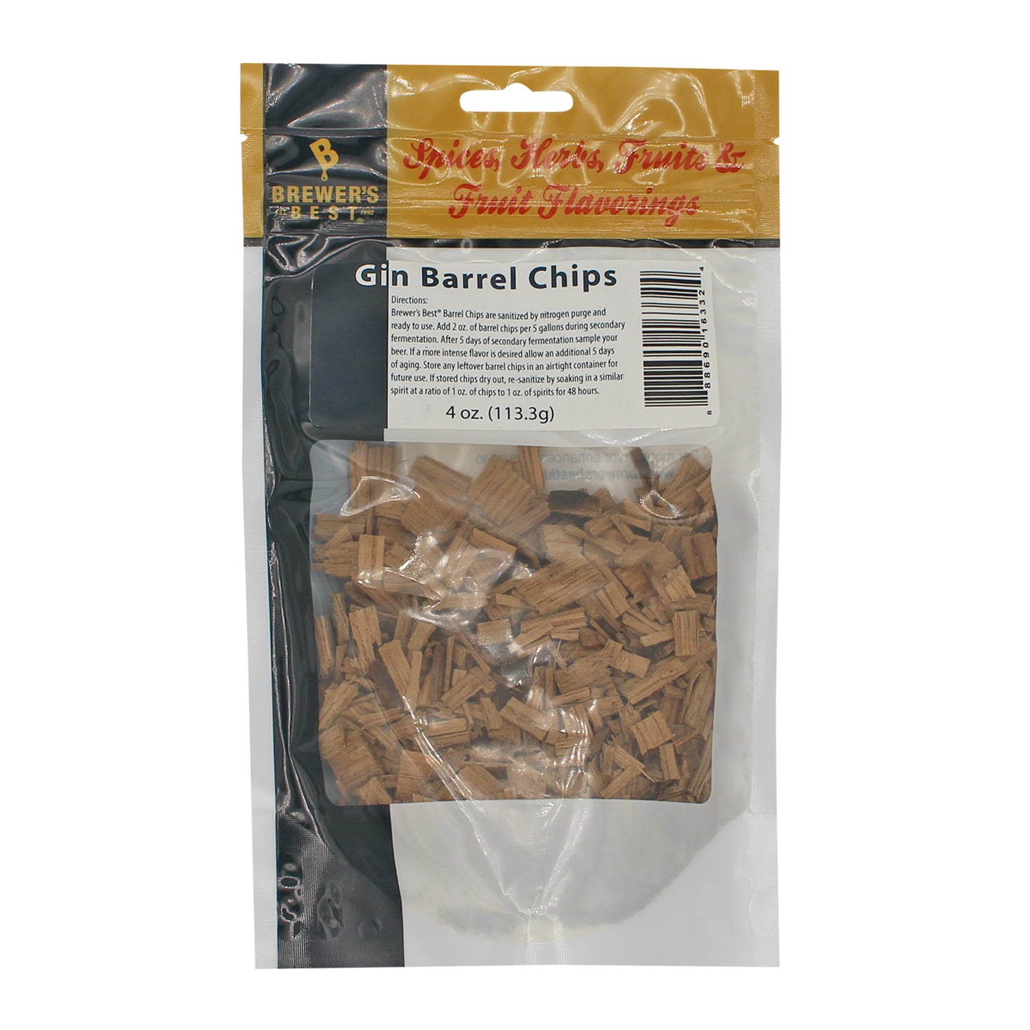 Brewer's Best Gin Barrel Chips - 4 oz (113 g)