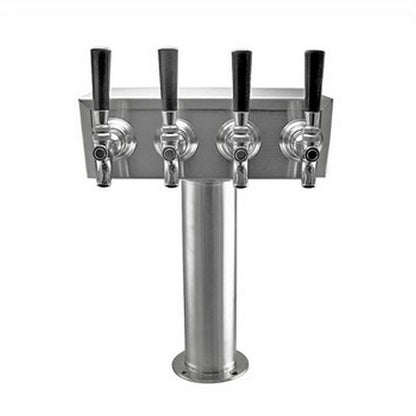 Taprite Stainless Steel 4 Faucet "T" Beer Tower