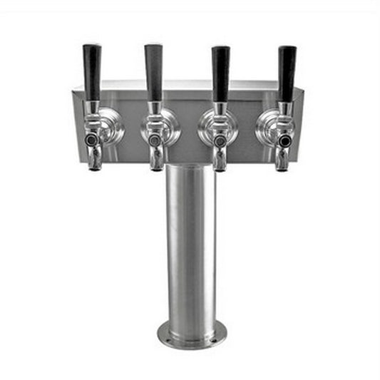 Taprite Stainless Steel 4 Faucet "T" Beer Tower