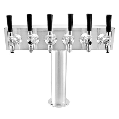 Taprite Stainless Steel "T" Beer Tower - Six Faucet (Glycol Lines) [TT6CR-G]