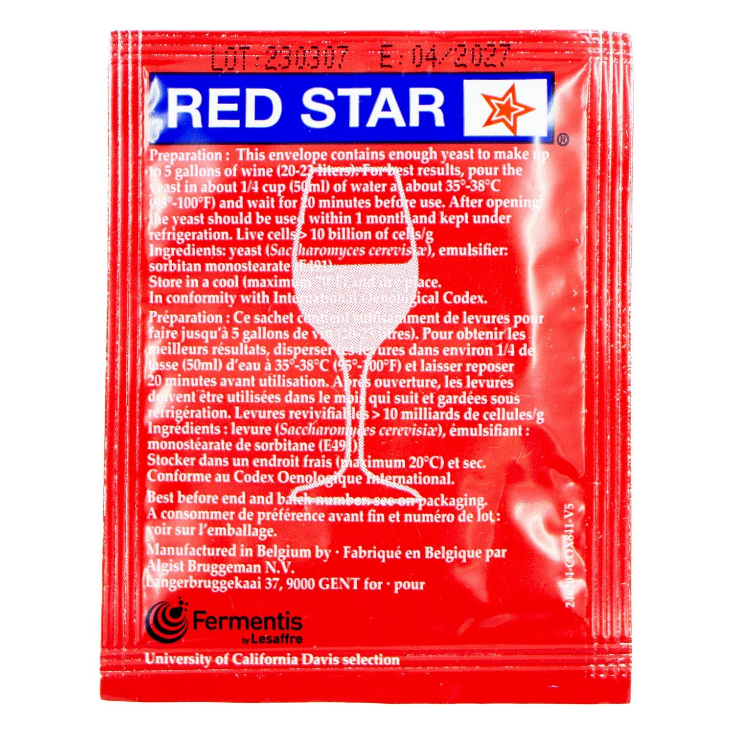 Red Star Premier Rouge Active Wine Yeast