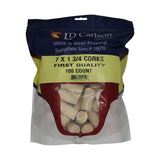 #7 First Quality Straight Wine Corks - 1 3/4" Length (100 per bag)