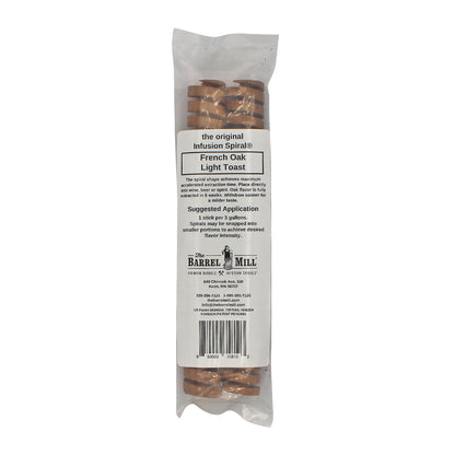 Barrel Mill  French Light Oak Infused Spiral - 2 Pack (8" Length)