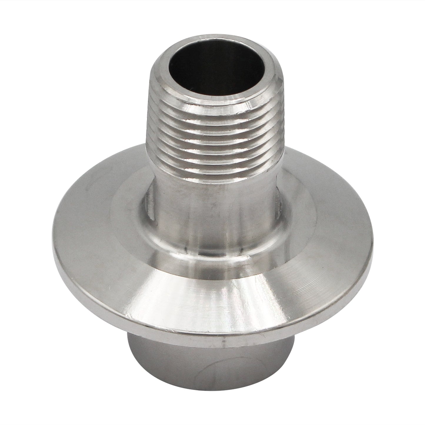 1.5" Tri Clamp X 1/2" Male NPT Outside (1/2" Female NPT Inside) Adapter - Tri Clover Sanitary Stainless Steel Fitting