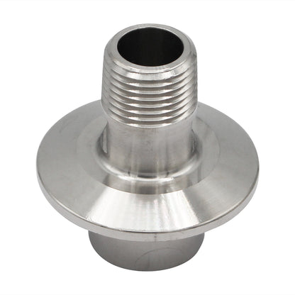 1.5" Tri Clamp X 1/2" Male NPT Outside (1/2" Female NPT Inside) Adapter - Tri Clover Sanitary Stainless Steel Fitting