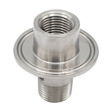 Stainless Steel Tri-Clover Fitting - 1.5" TC to 1/2" Male NPT Outside / 1/2" Female NPT Inside
