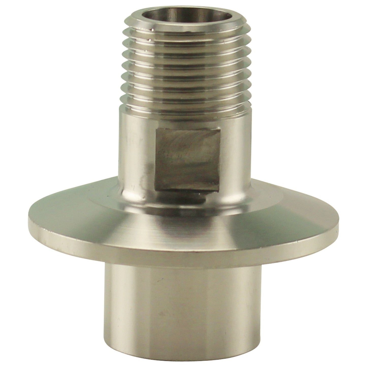 Stainless Steel Tri-Clover Fitting - 1.5" TC to 1/2” Male NPT Outside / 1/2” Female NPT Inside