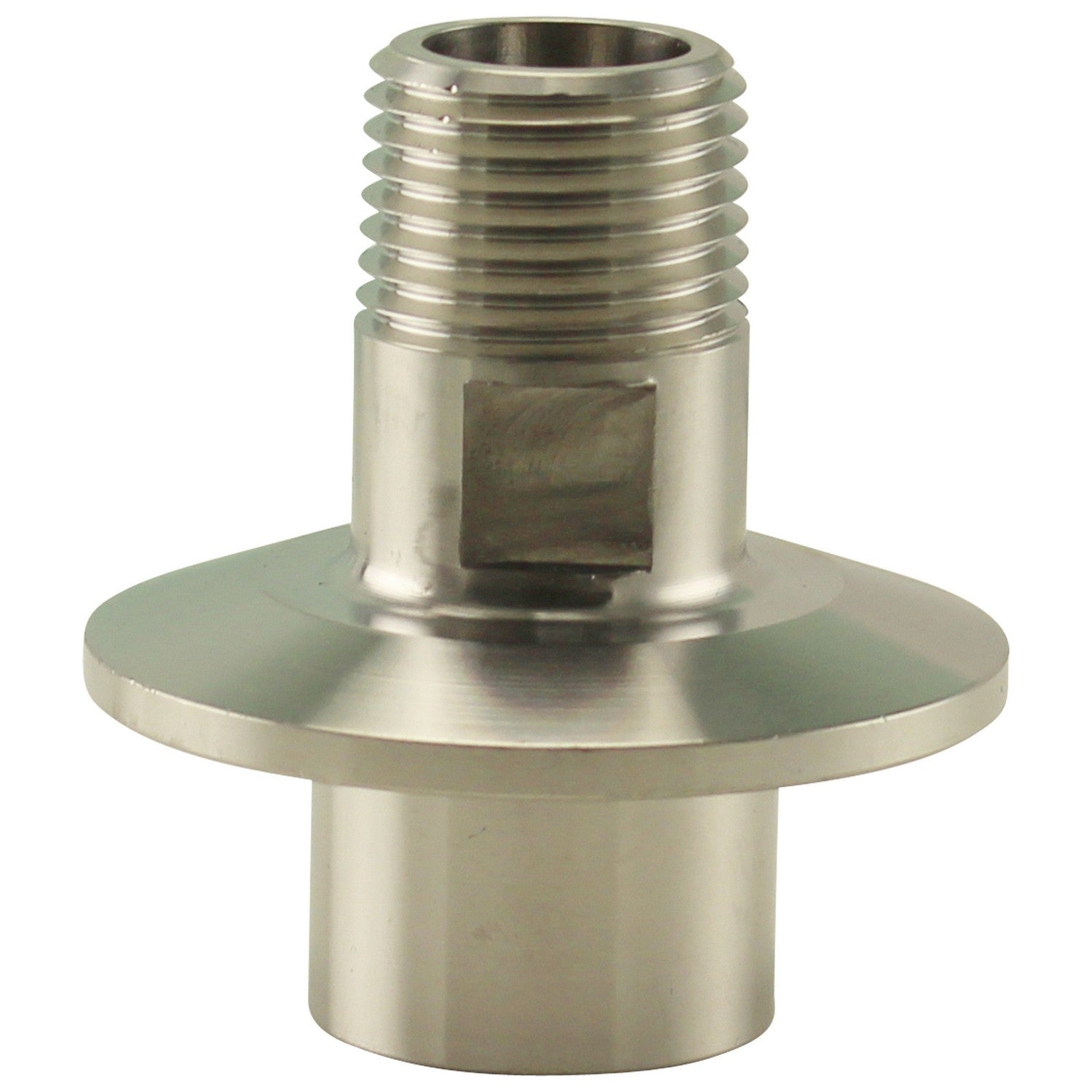 Stainless Steel Tri-Clover Fitting - 1.5" TC to 1/2” Male NPT Outside / 1/2” Female NPT Inside