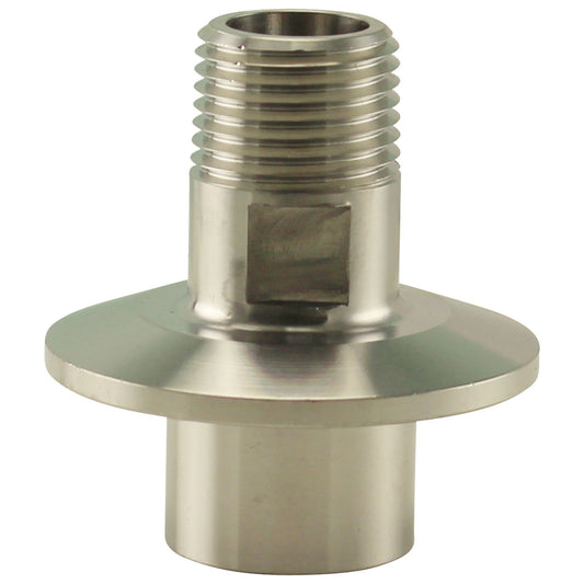 Stainless Steel Tri-Clover Fitting - 1.5" TC to 1/2” Male NPT Outside / 1/2” Female NPT Inside