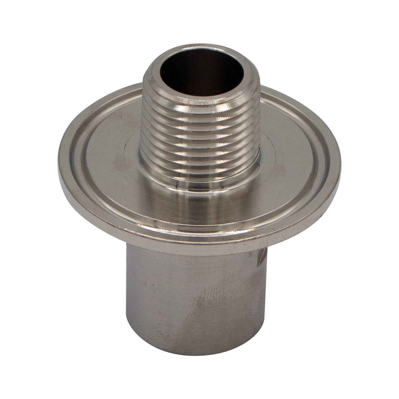 1.5" Tri Clamp X 1/2" Female NPT Outside (1/2" Male NPT Inside) Adapter - Tri Clover Sanitary Stainless Steel Fitting