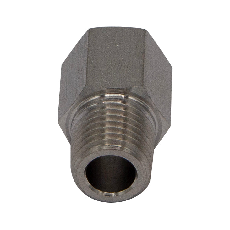 Stainless Steel Thread Adapter - 1/4 LHT Male NPT to 1/4 RHT Female NPT