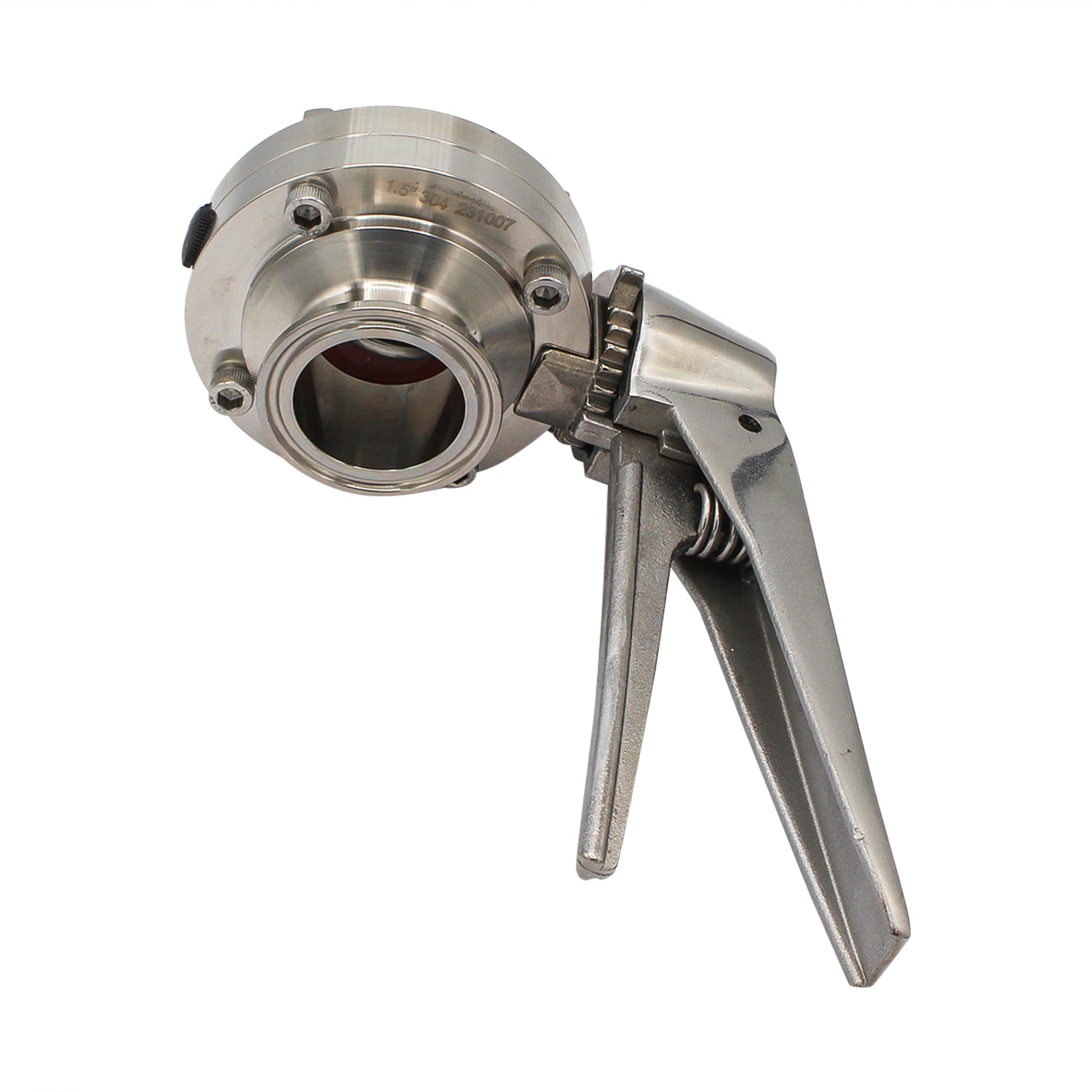 1.5" Tri Clamp Squeeze Trigger Butterfly Valve (All Stainless) - Tri Clover Sanitary Stainless Steel Fitting -  Canuck Homebrew Supply, Canada