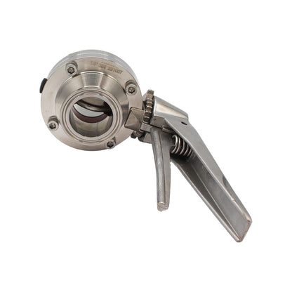 1.5" Tri Clamp Squeeze Trigger Butterfly Valve (All Stainless) - Tri Clover Sanitary Stainless Steel Fitting -  Canuck Homebrew Supply, Canada