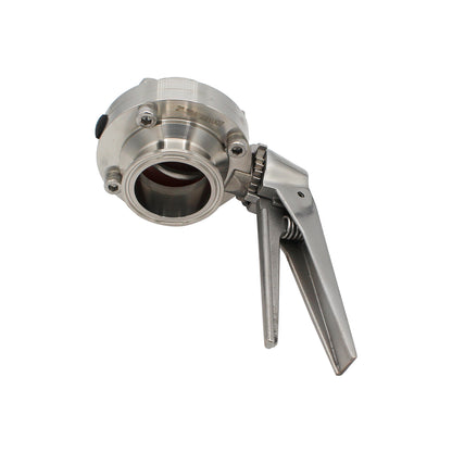 2" Tri Clamp Squeeze Trigger Butterfly Valve (All Stainless) - Tri Clover Sanitary Stainless Steel Fitting