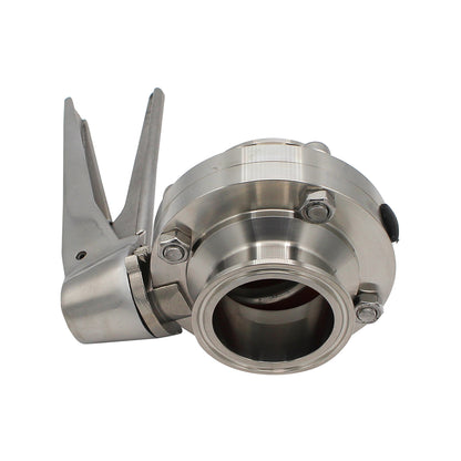 2" Tri Clamp Squeeze Trigger Butterfly Valve (All Stainless) - Tri Clover Sanitary Stainless Steel Fitting