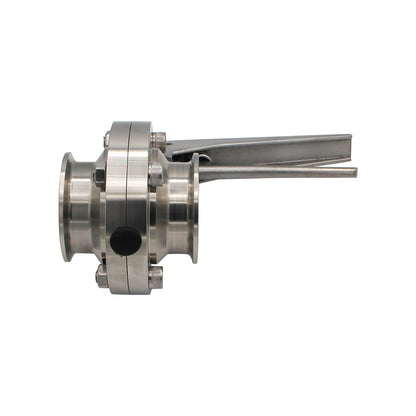 2" Tri Clamp Squeeze Trigger Butterfly Valve (All Stainless) - Tri Clover Sanitary Stainless Steel Fitting