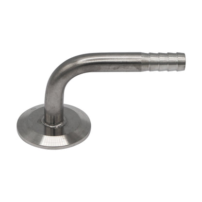 Stainless Steel Tri-Clover 90° Barbed Elbow - 1.5" TC to 1/2" Barb