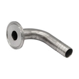 Stainless Steel Tri-Clover 90° Barbed Elbow - 1.5" TC to 3/4" Barb
