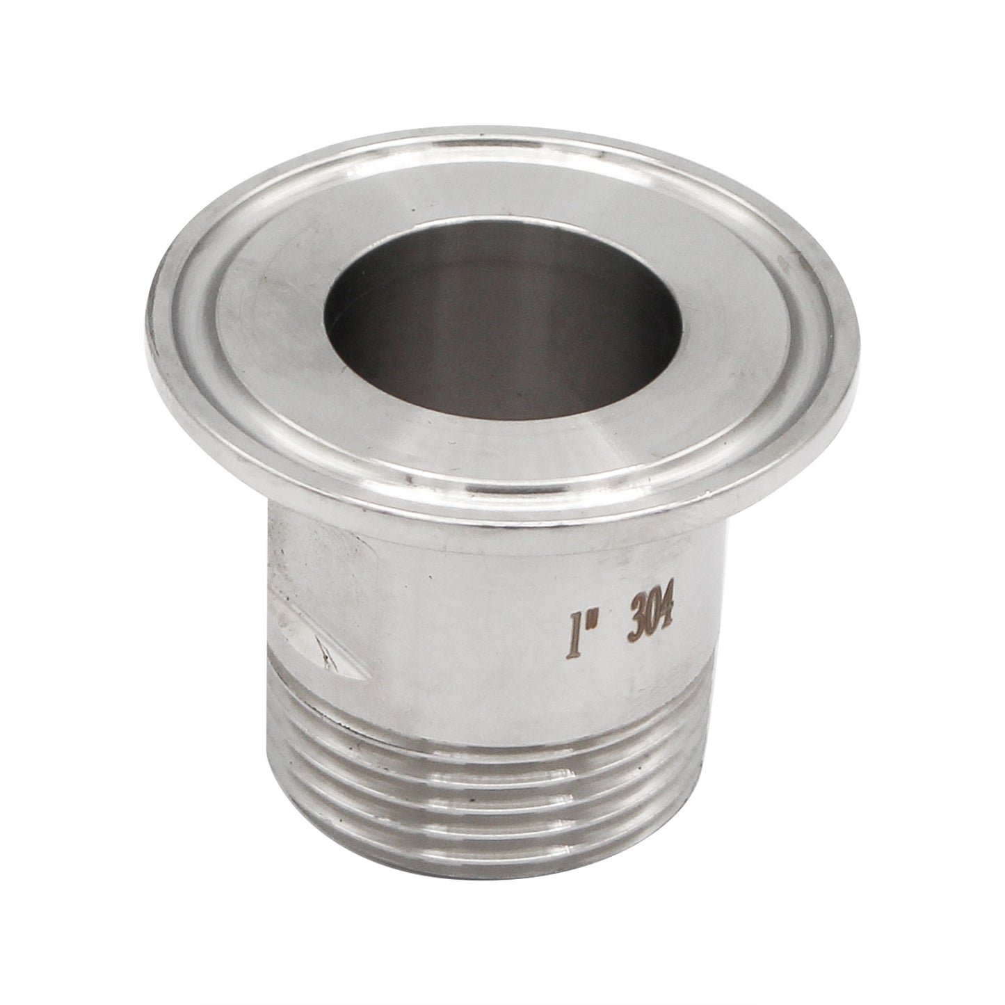 Stainless Steel Tri-Clover Fitting - 1.5" TC to 1" Male NPT