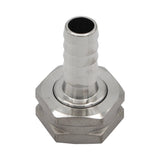 Stainless Steel Barbed Garden Hose Fitting - 1/2" Barb to Female Garden Hose