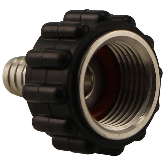 Stainless Steel Barbed Quick Connector - 1/2” Female NPT to 3/8” Barb