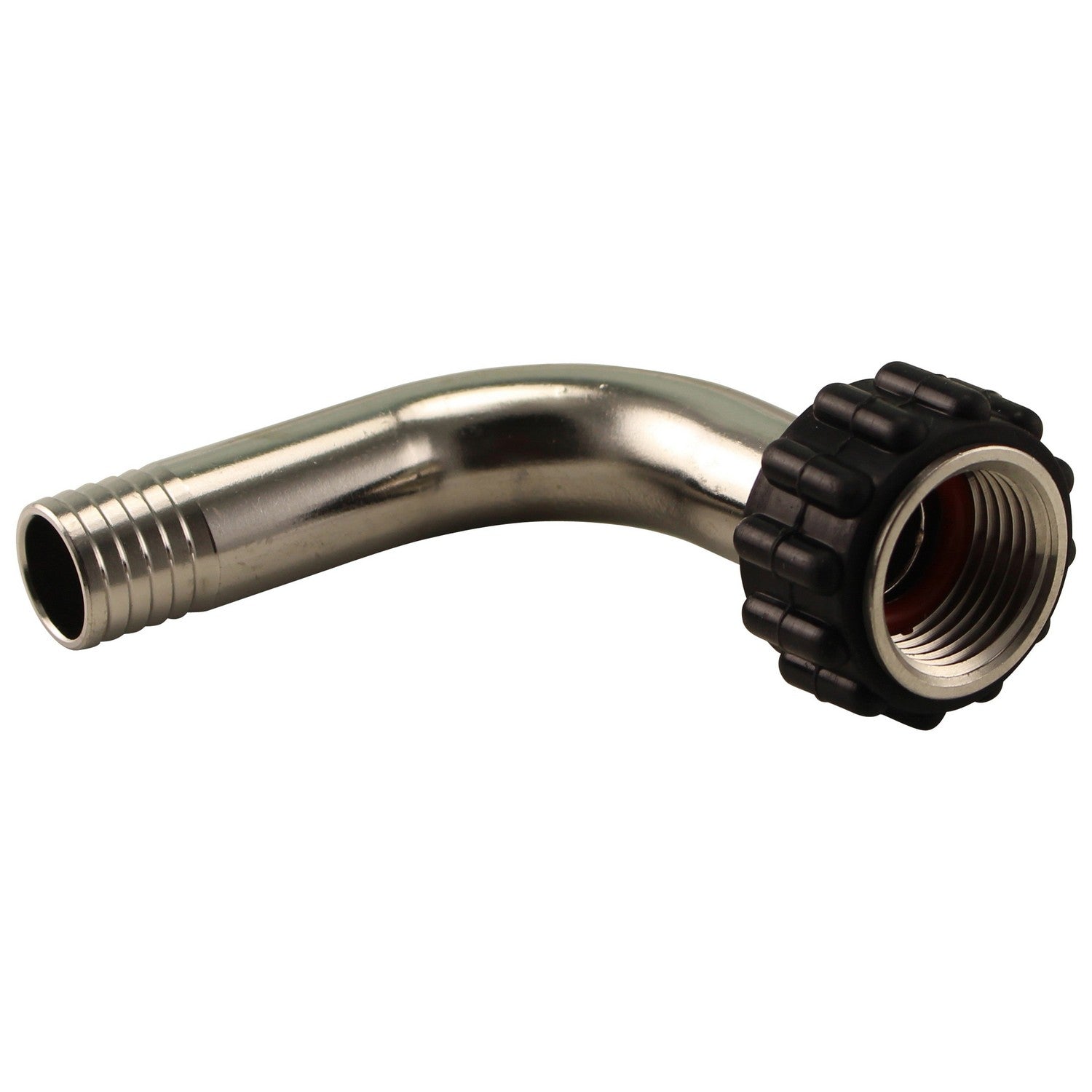 Stainless Steel Barbed Quick Connector 90° Elbow - 1/2” Female NPT to 5/8” Barb