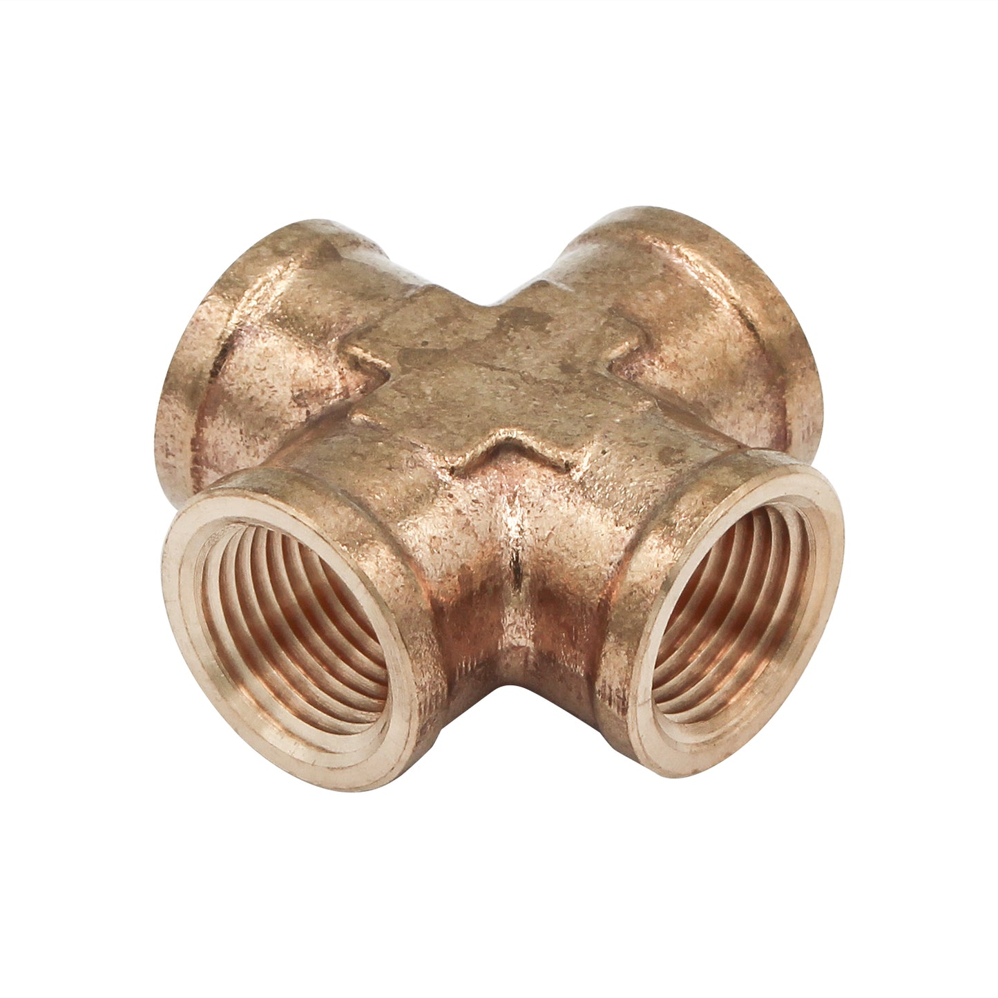 1/2" Female NPT Cross - Brass Pipe Fitting