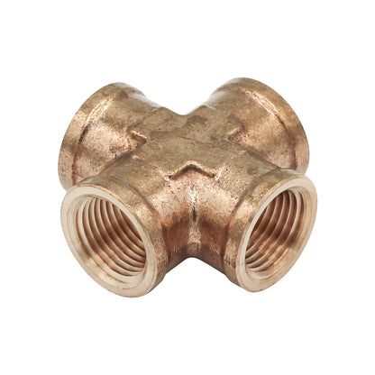 1/2" Female NPT Cross - Brass Pipe Fitting