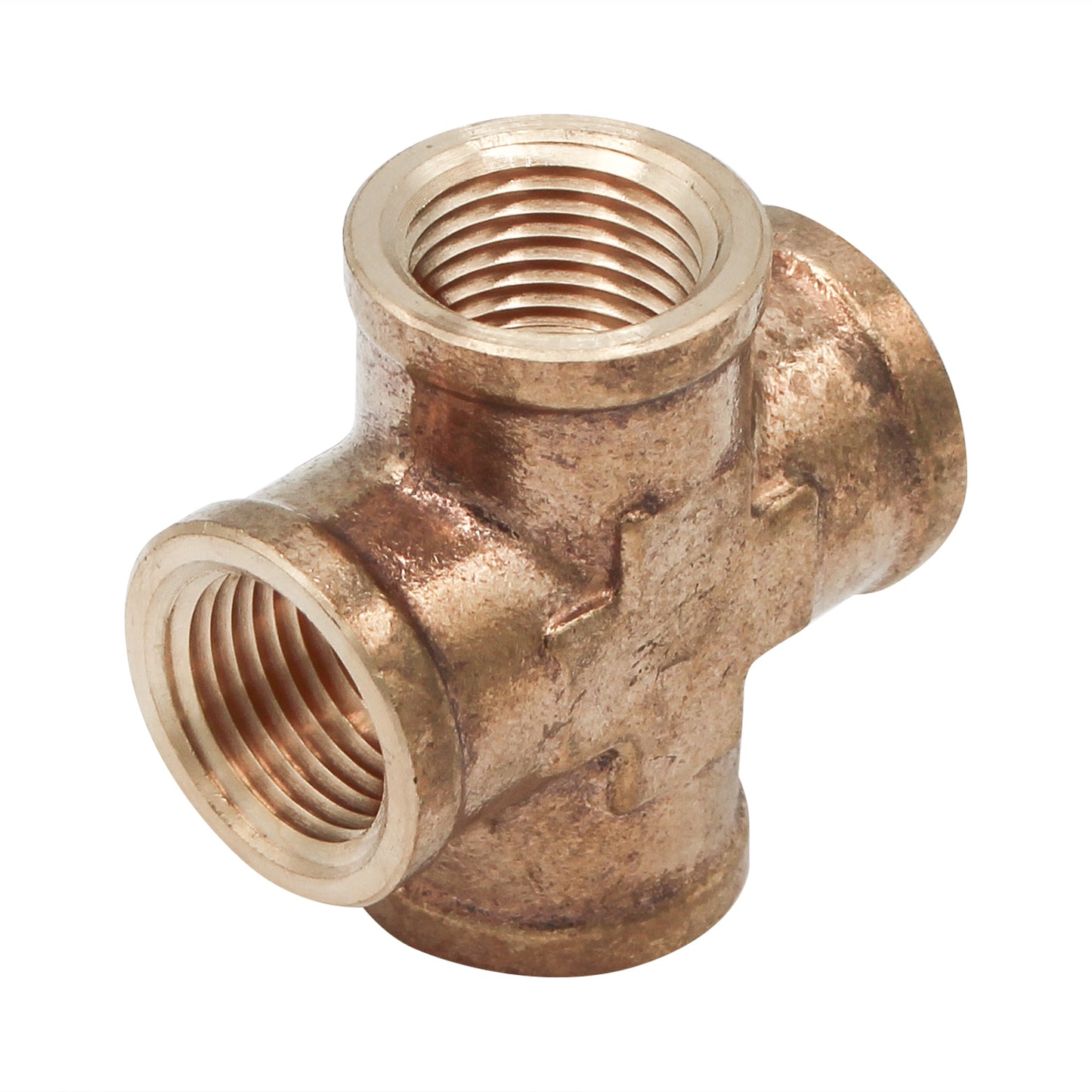 1/2" Female NPT Cross - Brass Pipe Fitting