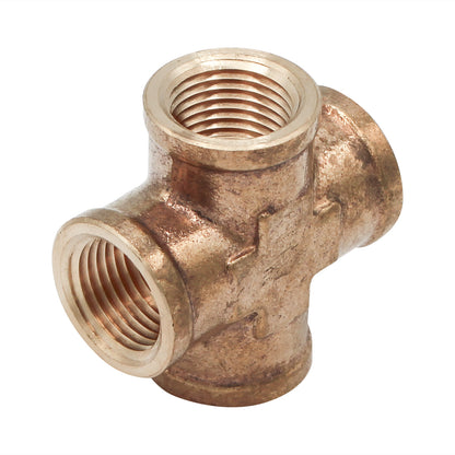 1/2" Female NPT Cross - Brass Pipe Fitting