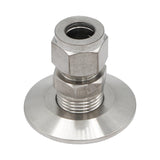 Stainless Steel Tri-Clover Compression Fitting - 1.5" TC to 1/2" Comp