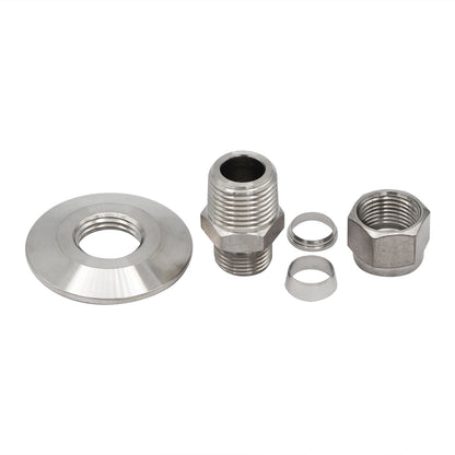 1.5" Tri Clamp X 1/2" Compression Fitting Adapter - Tri Clover Sanitary Stainless Steel Fitting
