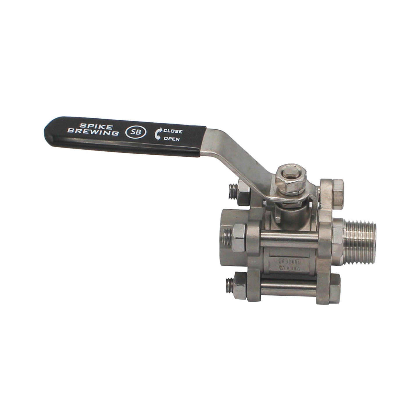 Spike Brewing Stainless Steel 1/2" Male NPT 3-Piece Ball Valve