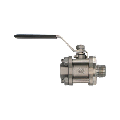 Spike Brewing Stainless Steel 1/2" Male NPT 3-Piece Ball Valve