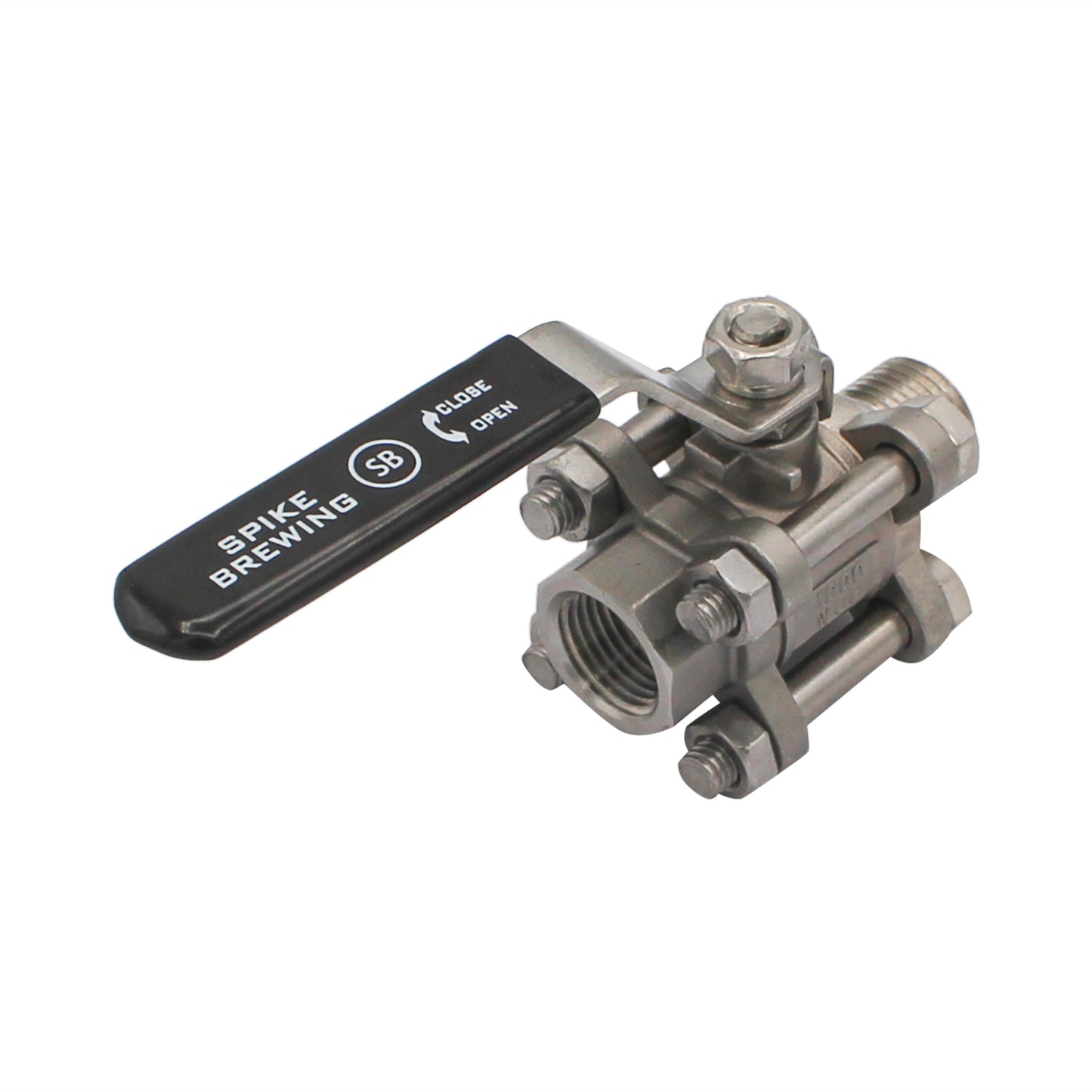 Spike Brewing Stainless Steel 1/2" Male NPT 3-Piece Ball Valve