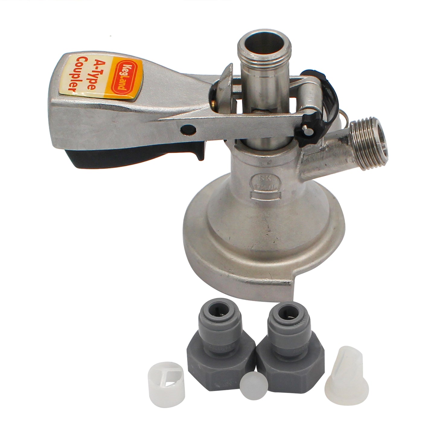 Kegland Stainless Steel Sanke "A" Style Duotight Keg Coupler - Squeeze Handle | 5/16" (8mm)