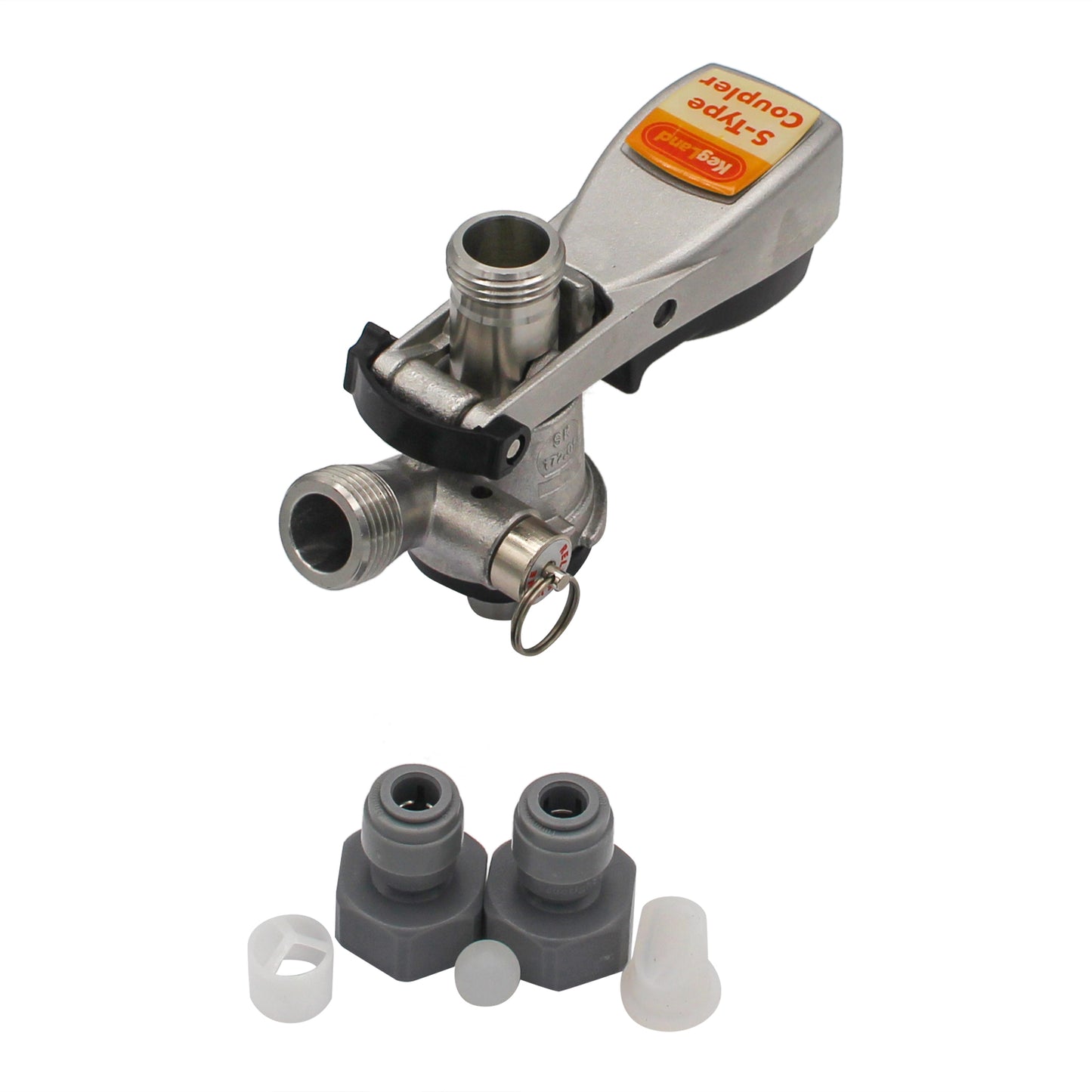 Kegland Stainless Steel Sanke "S" Style Duotight Keg Coupler - Squeeze Handle - 5/16" (8mm)