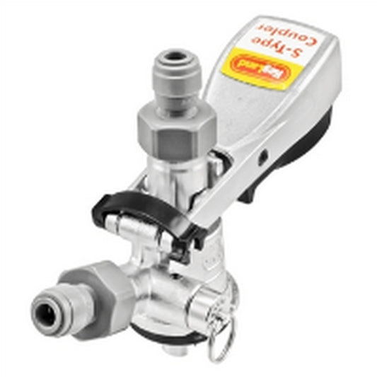 Stainless Steel Sanke "S" Style Duotight Keg Coupler - Squeeze Handle - 5/16" (8mm)