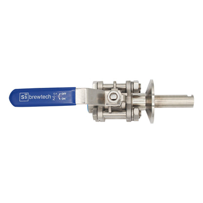 Ss Brewtech 1.5" Tri Clamp to 1/2" Female NPT 3-Piece Whirlpool Ball Valve - Tri Clover Sanitary Stainless Steel Fitting