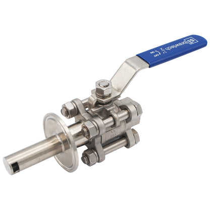 Ss Brewtech 1.5" Tri Clamp to 1/2" Female NPT 3-Piece Whirlpool Ball Valve - Tri Clover Sanitary Stainless Steel Fitting
