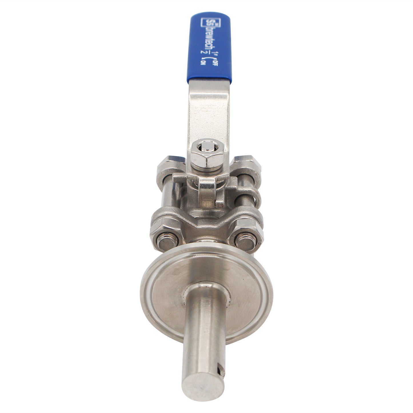 Ss Brewtech 1.5" Tri Clamp to 1/2" Female NPT 3-Piece Whirlpool Ball Valve - Tri Clover Sanitary Stainless Steel Fitting